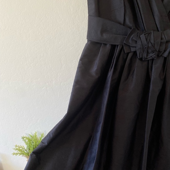 White House Black Market 100% Silk Black Fit & Flare Cocktail Dress - Picture 8 of 10